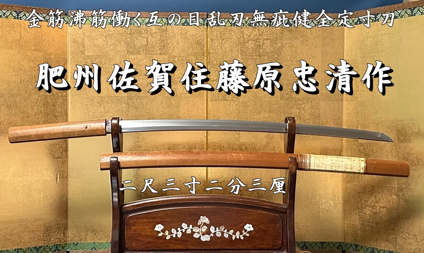 肥州佐賀住藤原忠清作 二尺三寸二分三厘 金筋沸筋働く互の目乱刃無疵健全定寸刀》 - 美術*刀剣*専門*オークション！WINNERS(ウィナーズ)