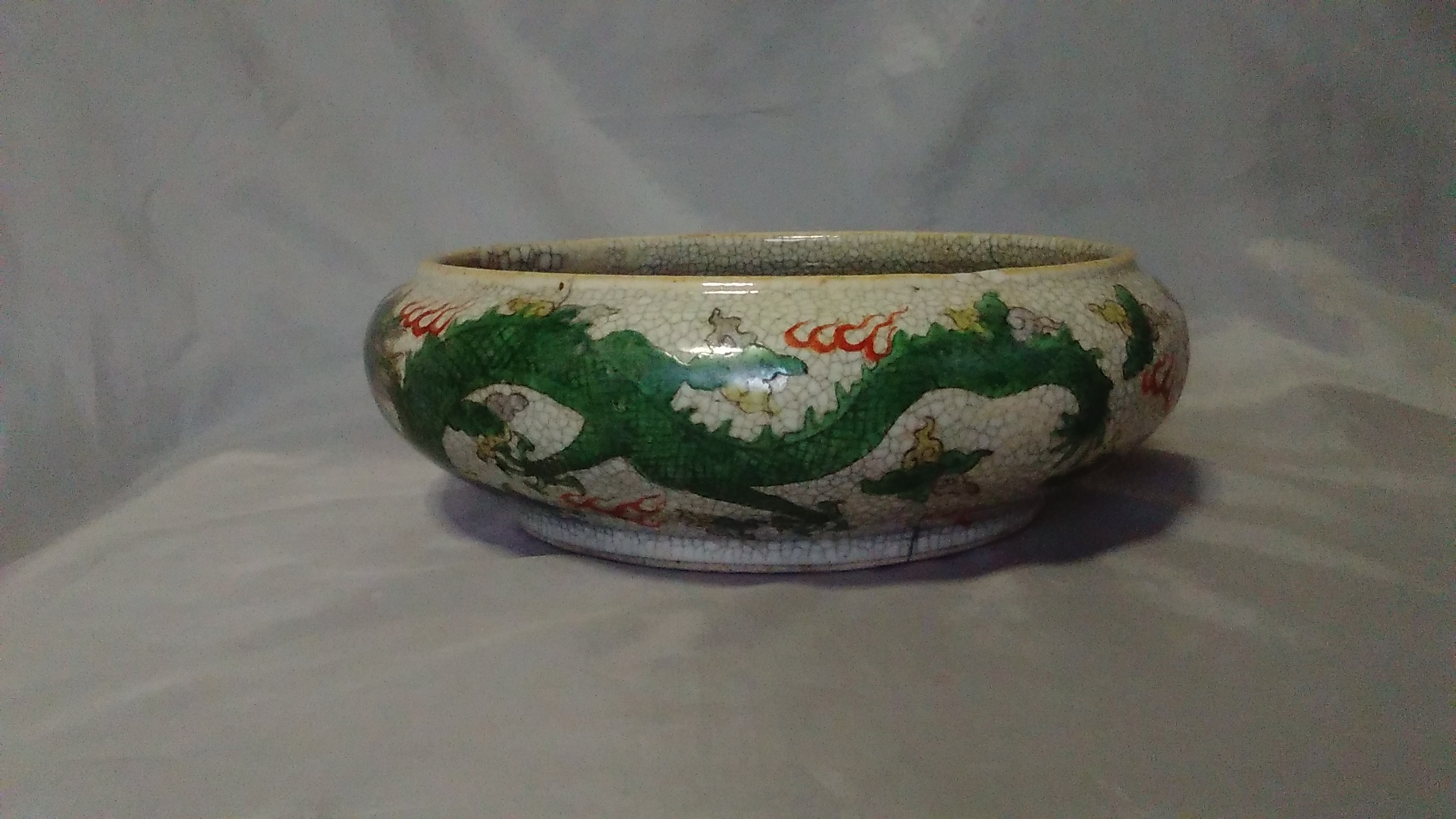 龍・鳳凰 花鳥文 骨董鉢 宋赤絵/古赤絵/五彩 H1023H - 美術*刀剣*専門