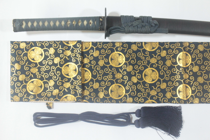 葵紋 豪華 金襴袋 正絹 拵え 袋全長113cm×17㎝「拵え全長：76cm